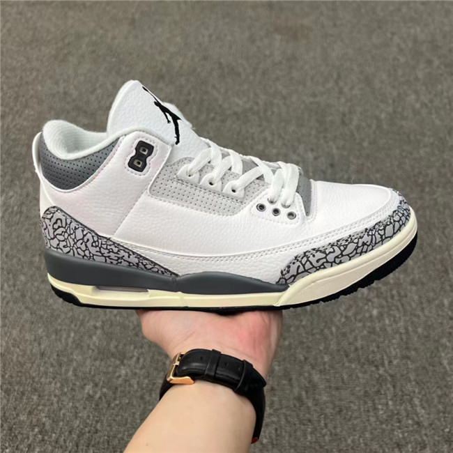 Women's Running weapon Air Jordan 3 White/Grey shoes 0032 Women's Running weapon Air Jordan 3 White/Grey shoes 0032